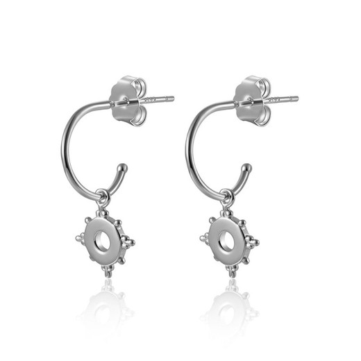 Pendientes Plata 21mm PE00637RH Aro Flor