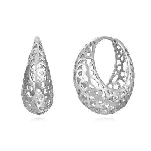 Boucles d'oreilles Argent 22mm PEL1150RHXX22 Créoles Ajourées