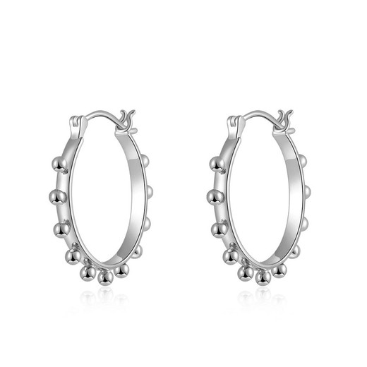 Boucles d'oreilles Argent 24mm PE00663RH Créoles Boules