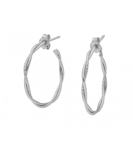 Pendientes Plata 2,5cm Liska LAF6210A Semiaro Trenzado