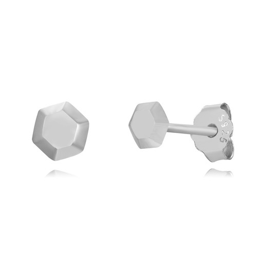 Pendientes Plata 4mm PEL1188RH Hexágono