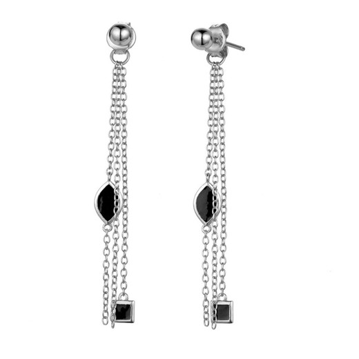 Boucles d'oreilles Argent 53mm PE00677RHOX Chaîne Émail