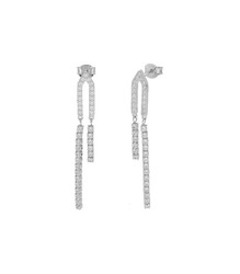 Pendientes Plata 5cm Liska LAD7229A Colgante Tiras Circonitas