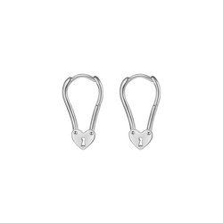 Boucles d'oreilles Argent 6x19mm PEL1109RH Cadenas Coeur