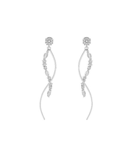 Pendientes Plata 7cm Liska LAD7230A Colgante Tiras Circonitas