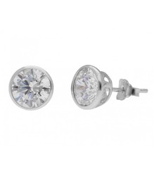 Pendientes Plata 7mm Liska LAD4605AB-7 Circonita