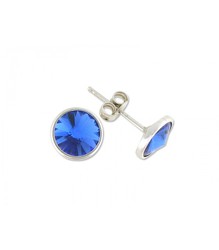 Orecchini in Argento 9mm Liska LSW2015A-AE Zirconi Blu