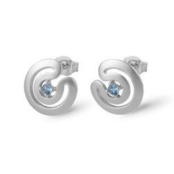 Pendientes Plata Argent Basic 1,3cm ARRJ003CA Circonitas Azules Maze