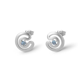 Pendientes Plata Argent Basic 1cm ARRJ003CPA Circonitas Azules Maze