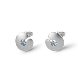 Pendientes Plata Argent Basic 1cm ARRJ003PA Circonitas Azules Maze