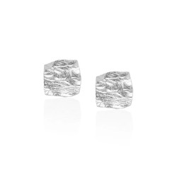 Pendientes Plata Argent Basic 1x1cm ARRM041P Mini Rugosos