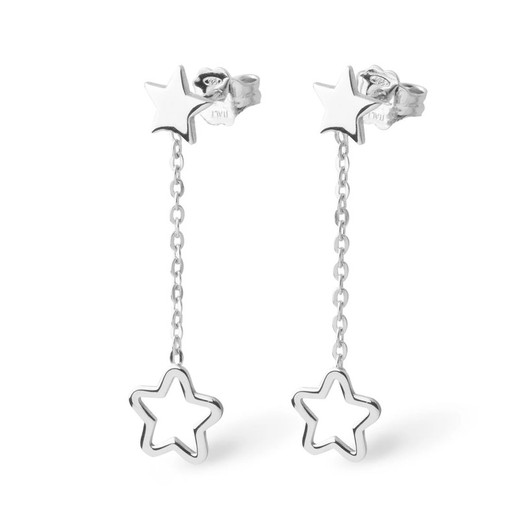 Pendientes Plata Argent Basic 3cm ARRT005 Estrellas