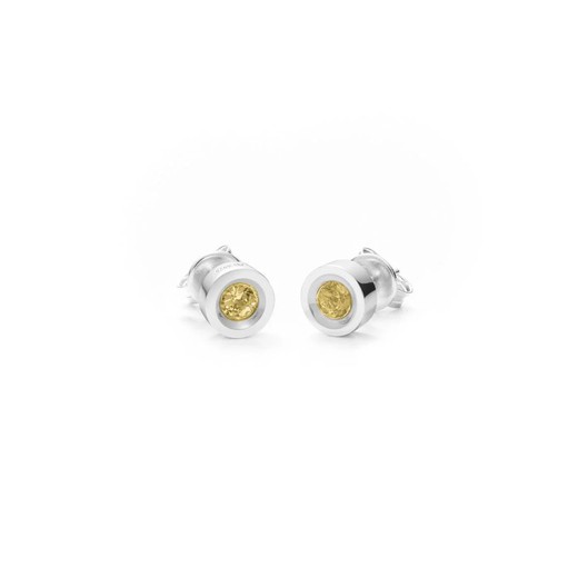 Pendientes Plata Argent Basic 6mm ARRJ004PC Citrino Natural