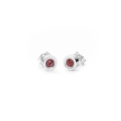 Pendientes Plata Argent Basic 6mm ARRJ004PG Granate Natural