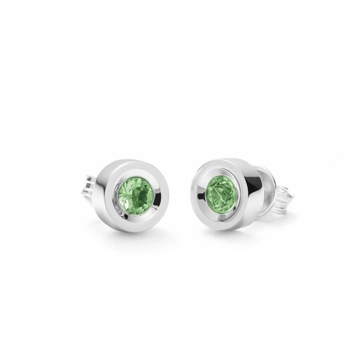 Pendientes Plata Argent Basic 8mm ARRJ004P Peridoto Natural