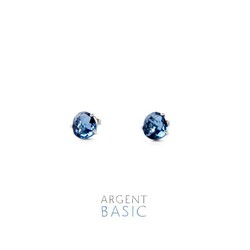 Pendientes Plata Argent Basic Piedra Azul Marino ARRS001M