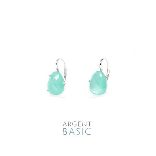 Pendientes Plata Argent Basic Piedra Turquesa ARRS001GV