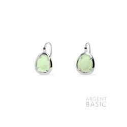 Argent Basic Silver Green Stone Earrings ARRS003PG