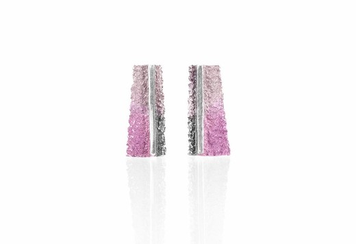 Pendientes Plata Arior 1,5x0,7cm 1144525XPP Osha Magenta Pequeńos