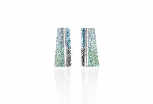 Pendientes Plata Arior 1,5x0,7cm 1144527XPP Osha Verde Esmeralda Pequeńos