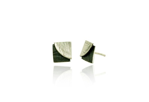 Pendientes Plata Arior 1x1cm 1144287XP Doble Fulla Pequeńos