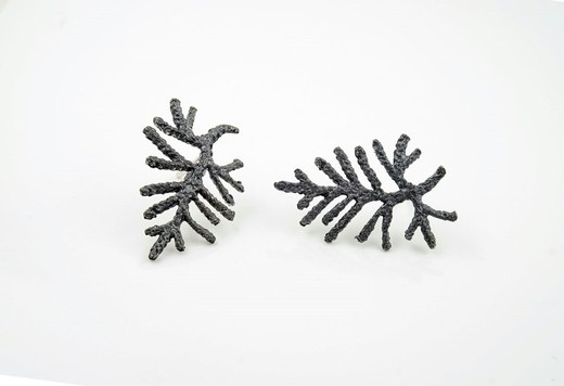 Pendientes Plata Arior 2,5x1,6cm 1144291XP Vegan Negro