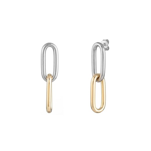 Boucles d'Oreilles Bicolores Or Argent 46mm PEL1230DO Lien