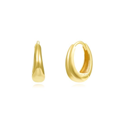 Brincos Prata Dourado 10mm PEL1143DOXX10 Argola Oval