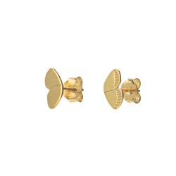 Pendientes Plata Dorada 10x5mm PEL1012DO Mariposa