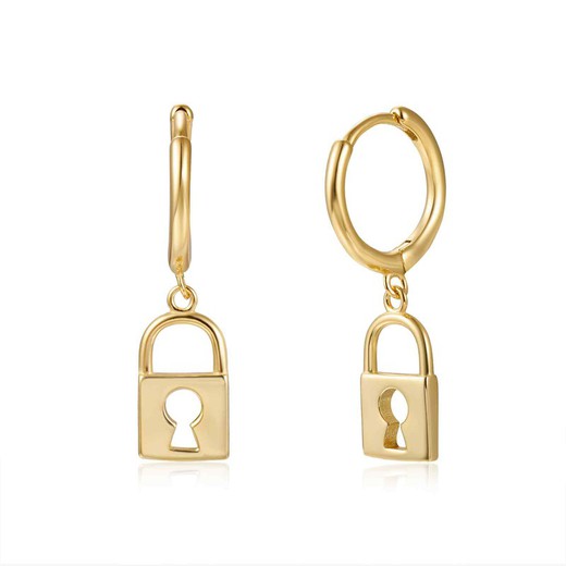 Boucles d'oreilles Argent Doré 11+10mm PEL0968DOXXXX Cadenas