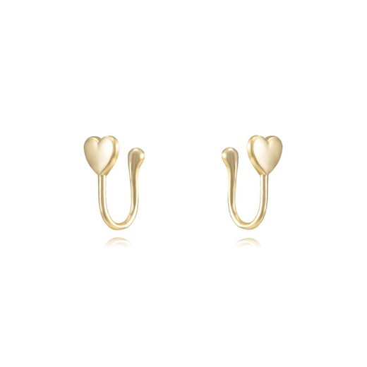 Goldene Silberohrringe 12,5 x 5,5 mm PEL1038DO Earcuff Herz