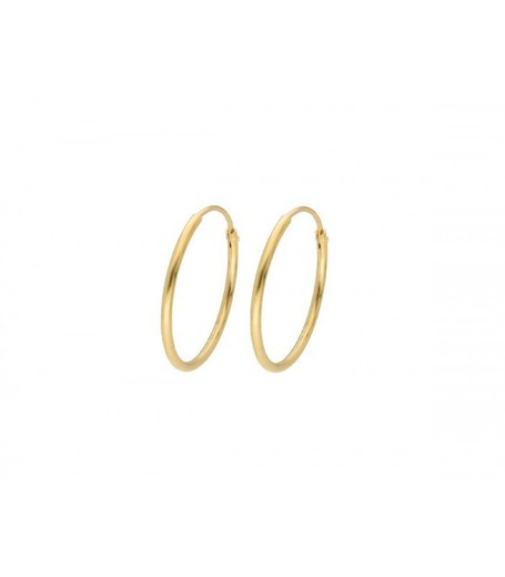 Brincos Prata Dourado 12mm Liska LAF6438A-12D Argola