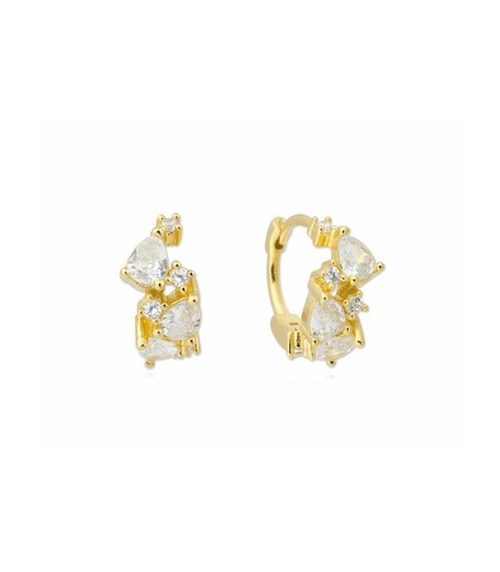 Boucles d'oreilles Argent Doré 12mm Liska MED231A-D Créoles Zircone