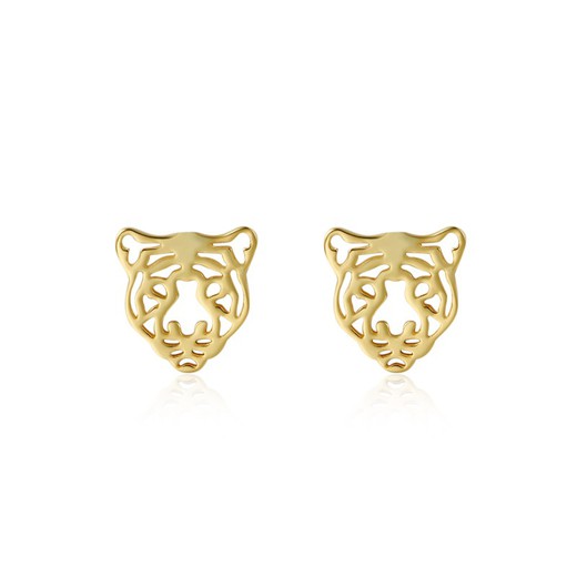 Pendientes Plata Dorada 12mm PEL0935DOXXXX Tigre