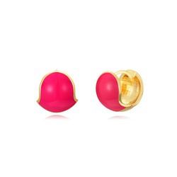 Orecchini in argento dorato 13 mm PEL1157DOHP Cerchio in smalto rosa