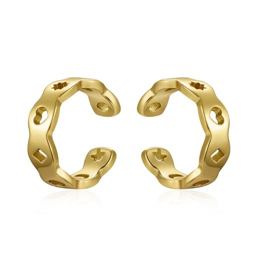 Brincos de prata dourada 14 mm PE00740DO Earcuff