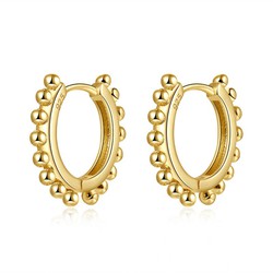 Boucles d'oreilles Argent Doré 16mm PE00705DO Créoles Boules