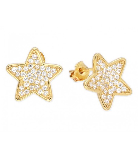 Brincos Prata Dourado 1cm Liska LAD4567A Zircônia