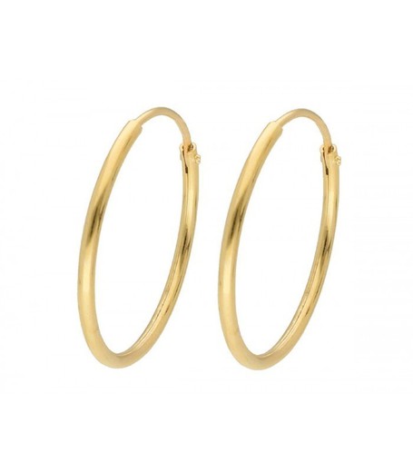 Brincos Prata Dourado 24mm Liska LAF6438A-24D Argola