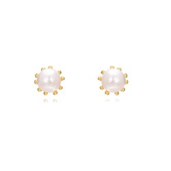 Orecchini in argento dorato 4 mm PEL1043DO Perla