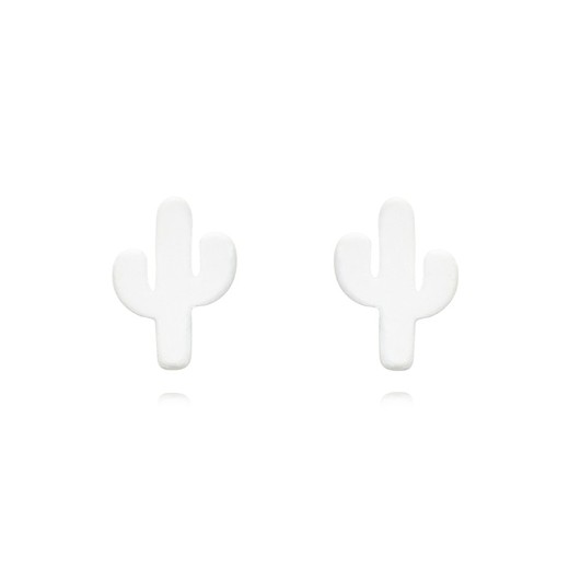 Boucles d'oreilles Argent Doré 4x6mm PEL1124DOEW Cactus Émail