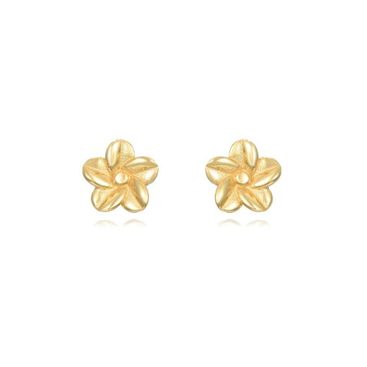 Pendientes Plata Dorada 5,7mm PEL1066DO Flor