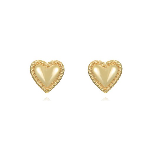 Boucles d'oreilles Argent Doré 5mm PEL1139DO Coeur