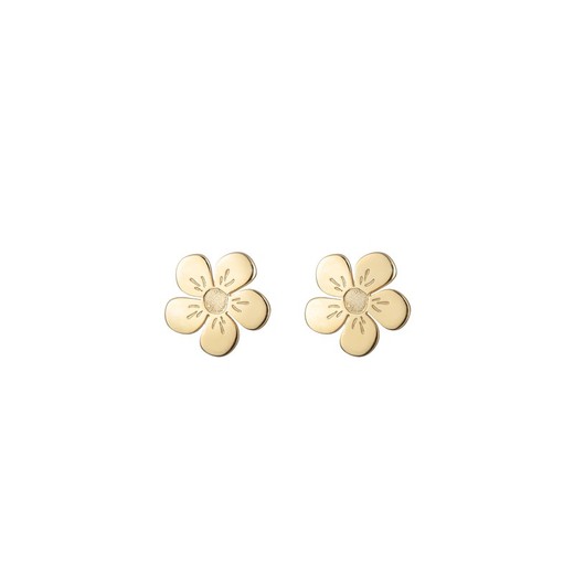 Pendientes Plata Dorada 6,5mm PEL1204DO Flor