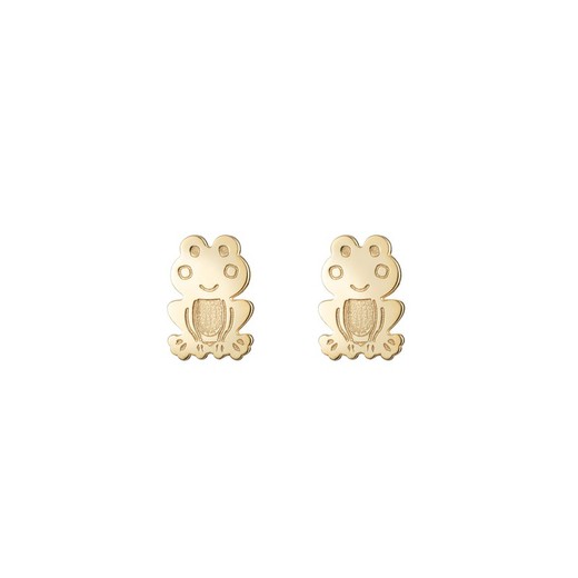 Pendientes Plata Dorada 6,5mm PEL1205DO Rana