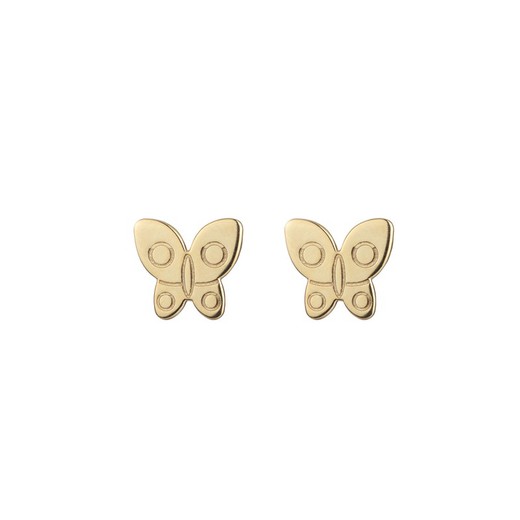 Pendientes Plata Dorada 6,5mm PEL1206DO Mariposa