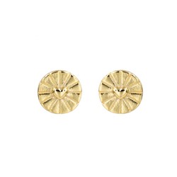 Brincos Prata Dourado 6mm PEL0893DOXXXX Coração Travessas