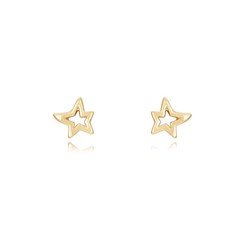 Pendientes Plata Dorada 6x6mm PEL1050DO Estrella