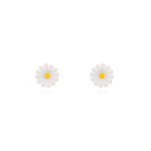 Pendientes Plata Dorada 7mm PEL1098DOEW Flor Enamel