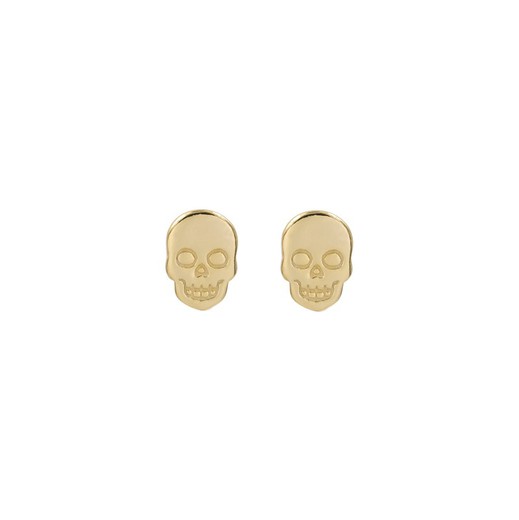 Goldene Silberohrringe 8 mm PEL0892DOXXXX Sleepy Skull